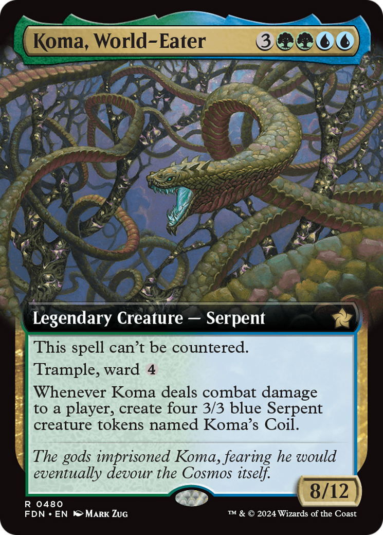 Koma, World-Eater (FDN-480) - Foundations: (Extended Art) Foil [Rare]