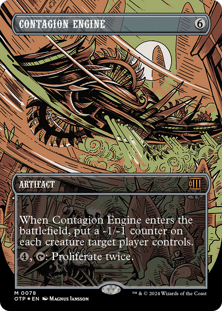 Contagion Engine (OTP-078) - Breaking News (Borderless) Foil [Mythic]