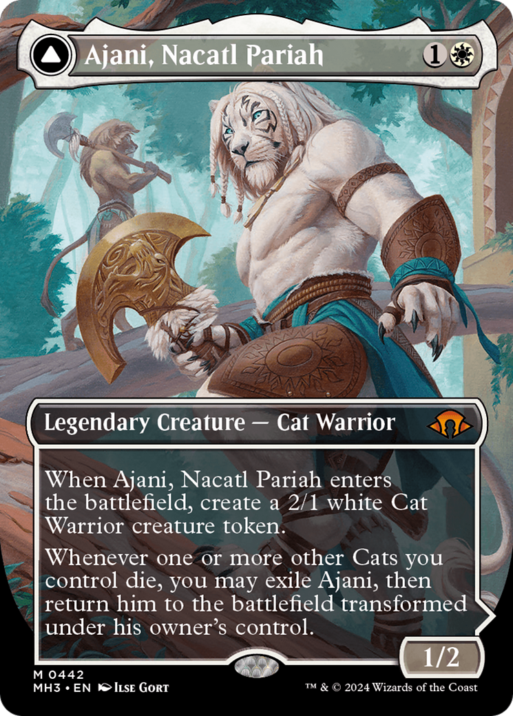 Ajani, Nacatl Pariah // Ajani, Nacatl Avenger (MH3-442) - Modern Horizons 3 (Borderless) [Mythic]