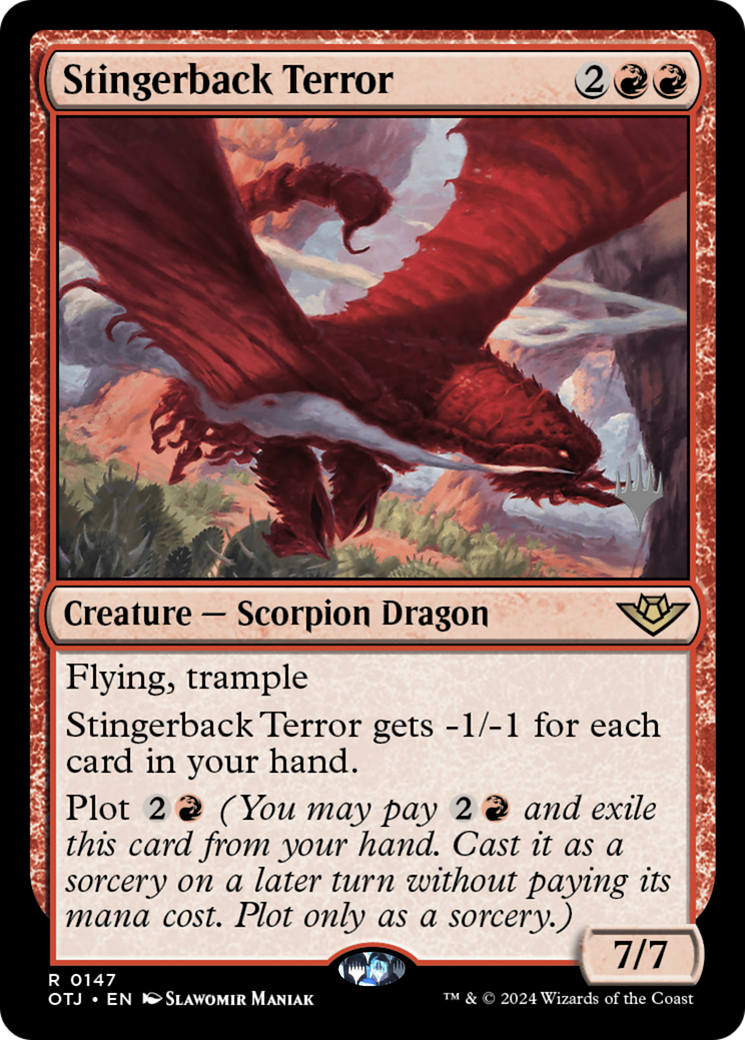 Stingerback Terror (POTJ-147P) - Outlaws of Thunder Junction Promos Foil [Rare]