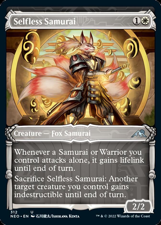 Selfless Samurai (NEO-312) - Kamigawa: Neon Dynasty: (Showcase) [Uncommon]