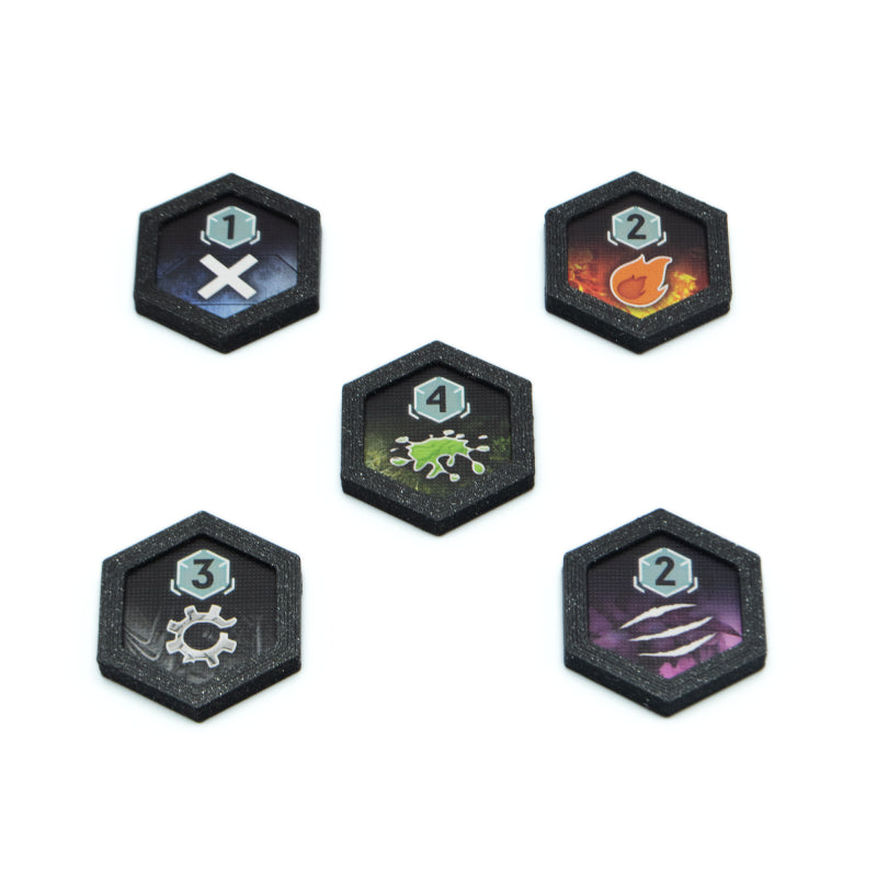 BGExpansions - Nemesis & Nemesis: Lockdown: Exploration Token Shields / Protectors (30 Pieces)