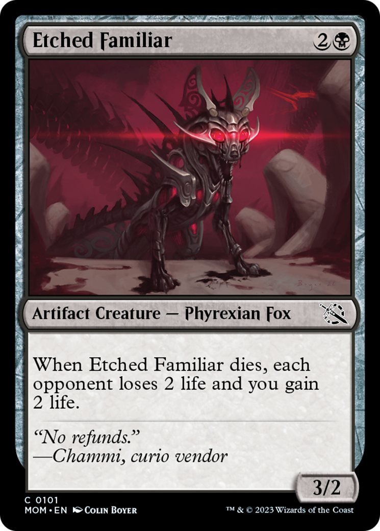Etched Familiar (MOM-101) - March of the Machine [Common]