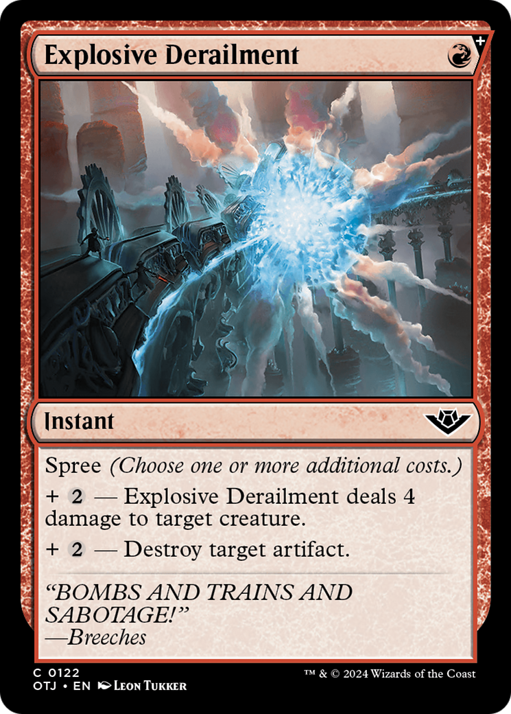 Explosive Derailment (OTJ-122) - Outlaws of Thunder Junction: (spree) Foil [Common]