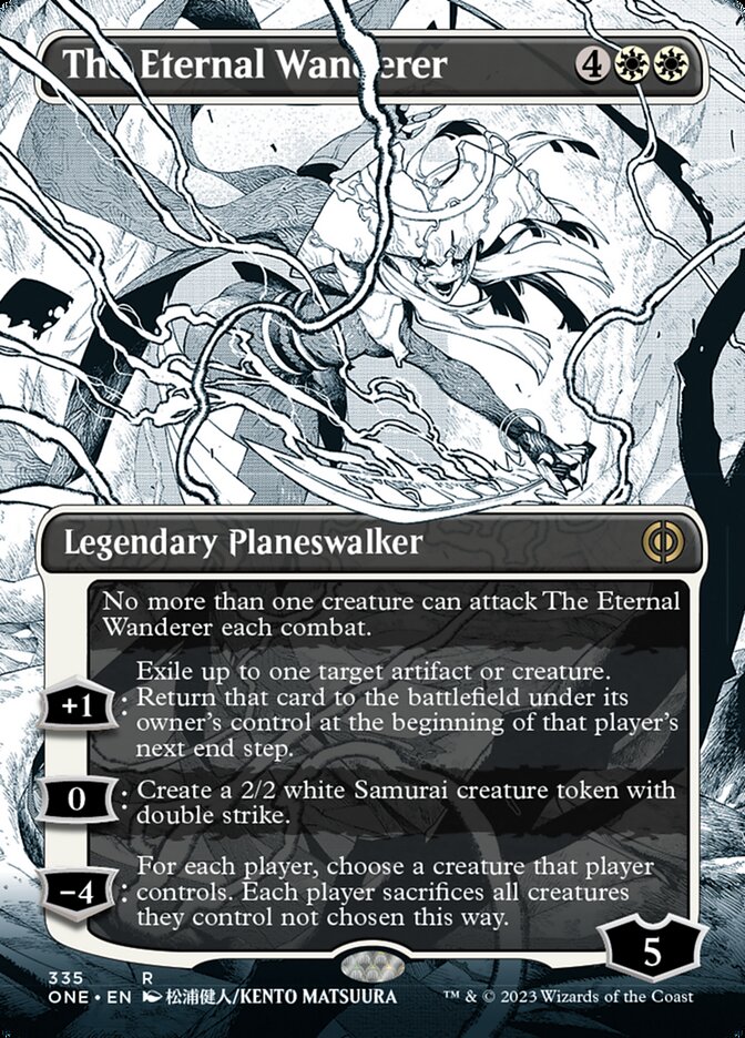 The Eternal Wanderer (ONE-335) - Phyrexia: All Will Be One: (Showcase) (Borderless) [Rare]