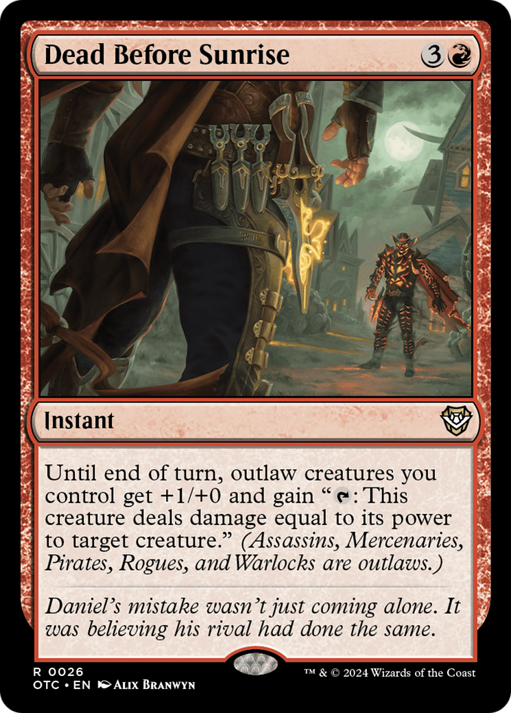 Dead Before Sunrise (OTC-026) - Outlaws of Thunder Junction Commander [Rare]