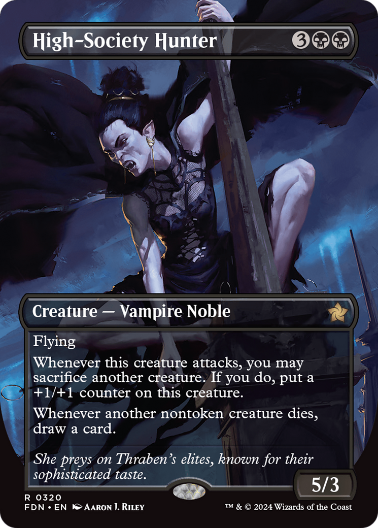 High-Society Hunter (FDN-320) - Foundations (Borderless) [Rare]