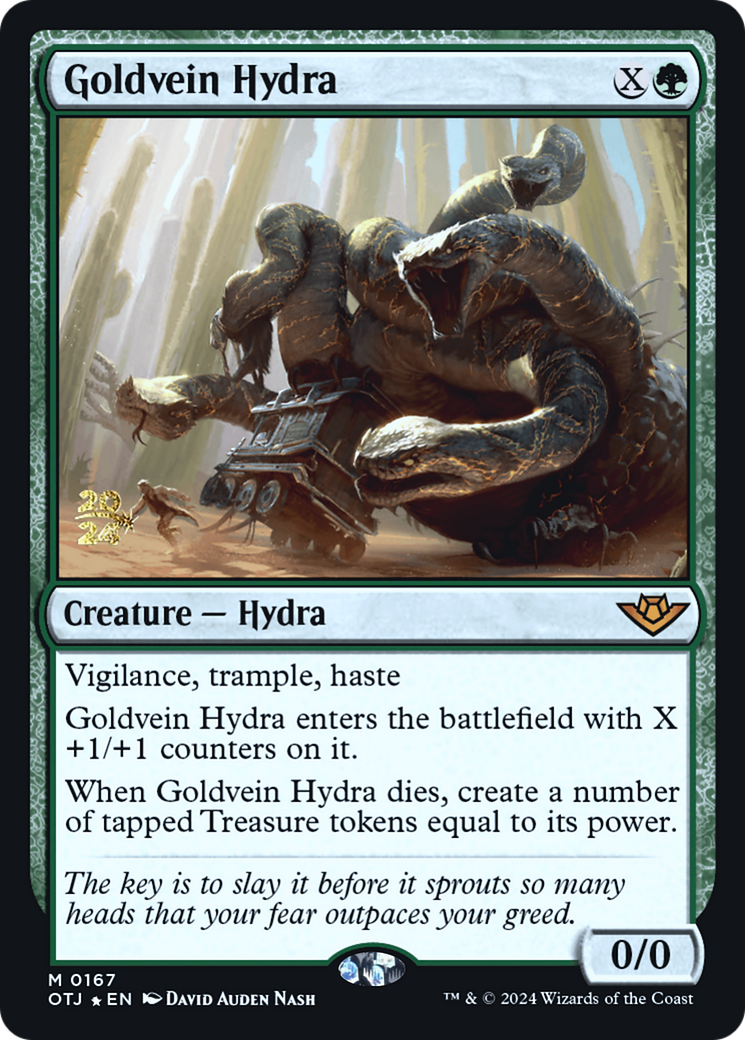 Goldvein Hydra (POTJ-167S) - Outlaws of Thunder Junction Promos Foil [Mythic]