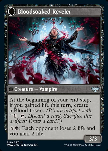 Restless Bloodseeker // Bloodsoaked Reveler (VOW-128) - Innistrad: Crimson Vow: (Double Faced Transform) [Uncommon]