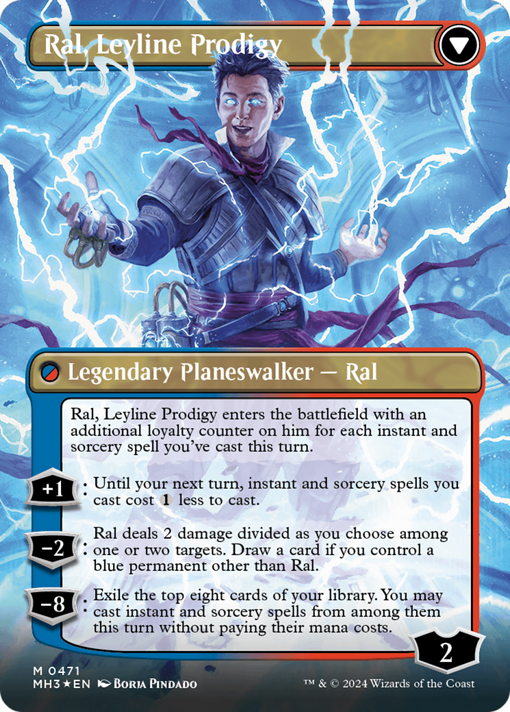 Ral, Monsoon Mage // Ral, Leyline Prodigy (MH3-471) - Modern Horizons 3 (Borderless) Textured Foil [Mythic]