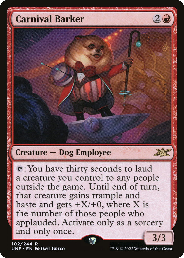 Carnival Barker (UNF-102) - Unfinity Foil [Rare]