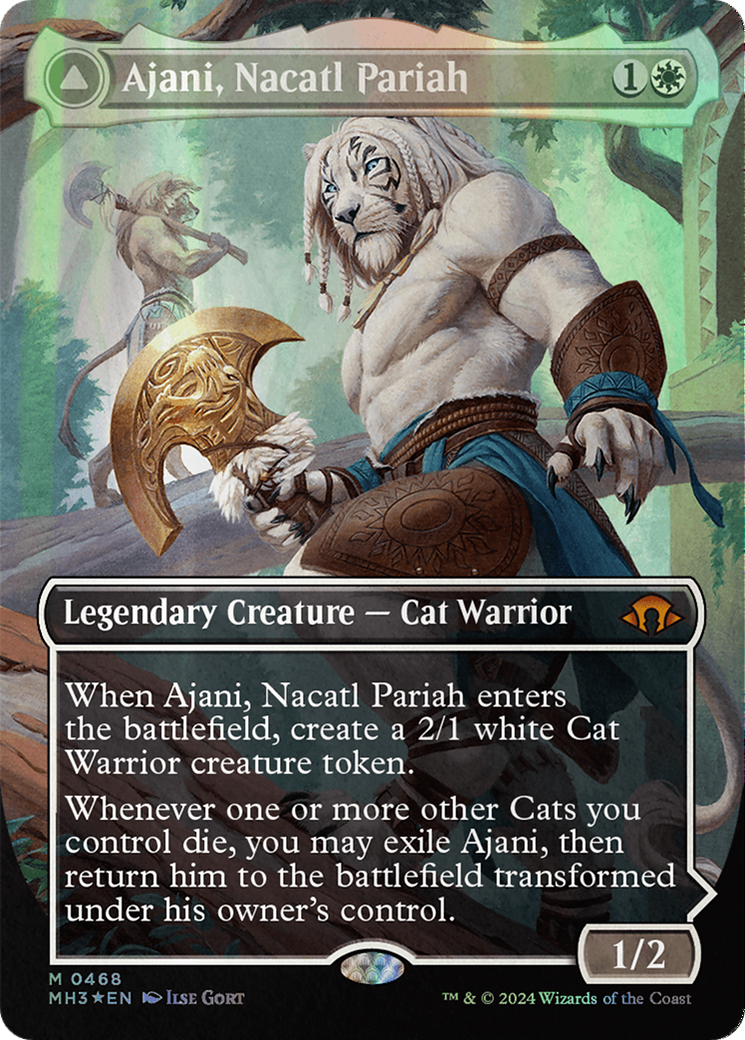 Ajani, Nacatl Pariah // Ajani, Nacatl Avenger (MH3-468) - Modern Horizons 3 (Borderless) Textured Foil [Mythic]