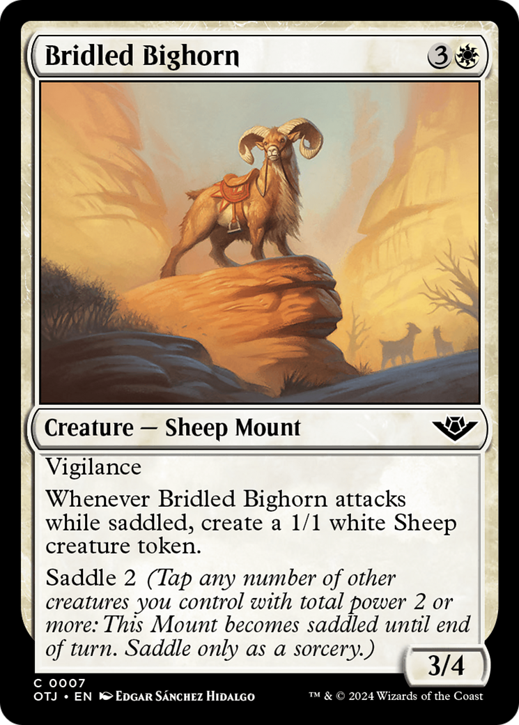 Bridled Bighorn (OTJ-007) - Outlaws of Thunder Junction Foil [Common]