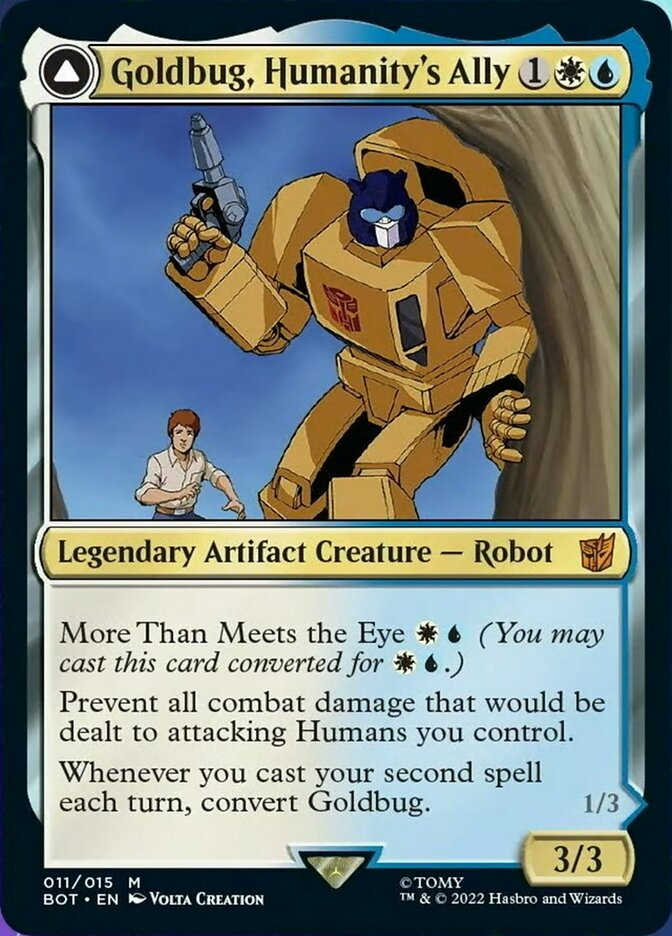 Goldbug, Humanity's Ally // Goldbug, Scrappy Scout (BOT-011) - Transformers: (convertdfc) [Mythic]