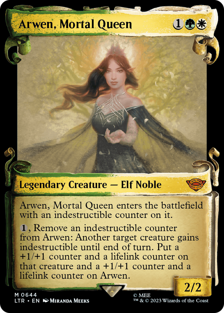 Arwen, Mortal Queen (LTR-644) - The Lord of the Rings: Tales of Middle-earth: (Showcase) Scroll Foil [Mythic]