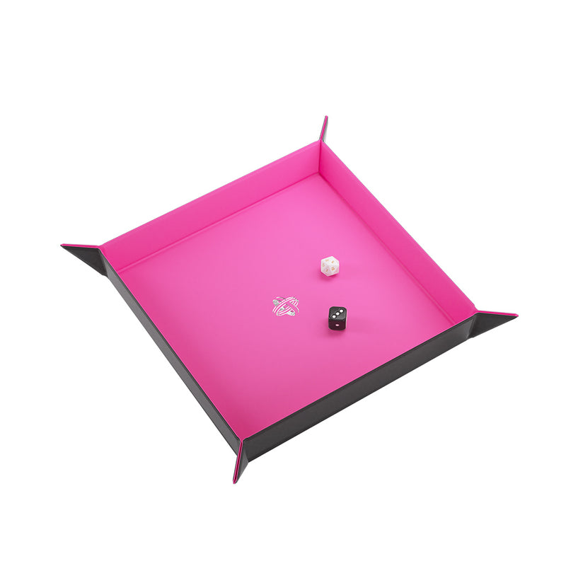 Magnetic Dice Tray: Square - Black / Pink