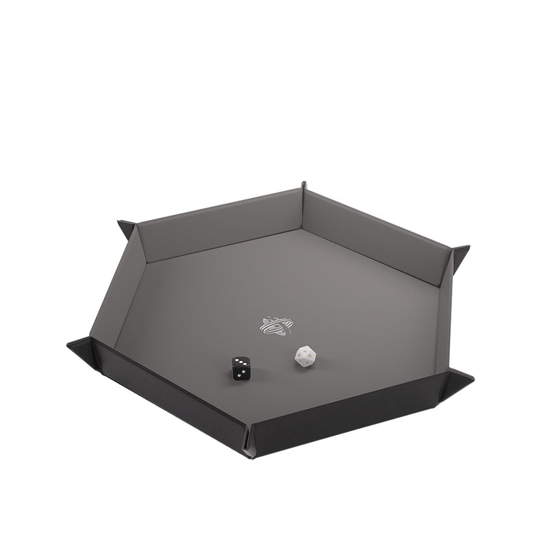 Magnetic Dice Tray: Hexagonal: Black / Gray
