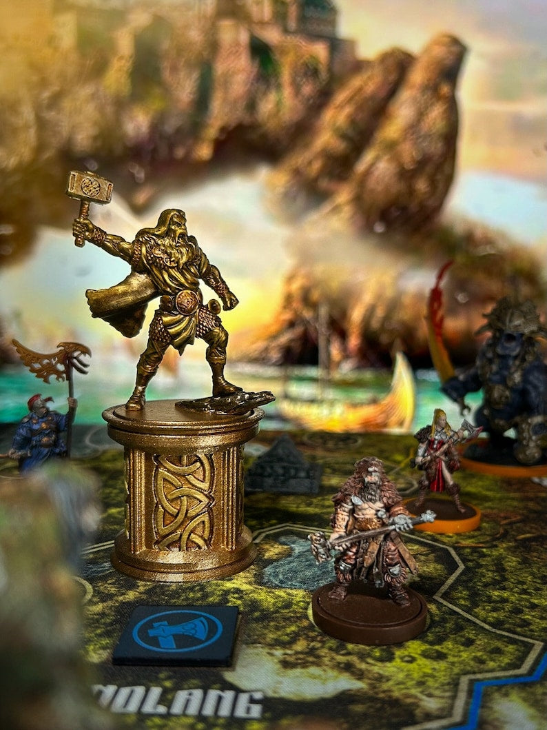 AdrenaCreative - Blood Rage: Gods of Asgard - Pedestals/Card Tray (Metallic Gold)