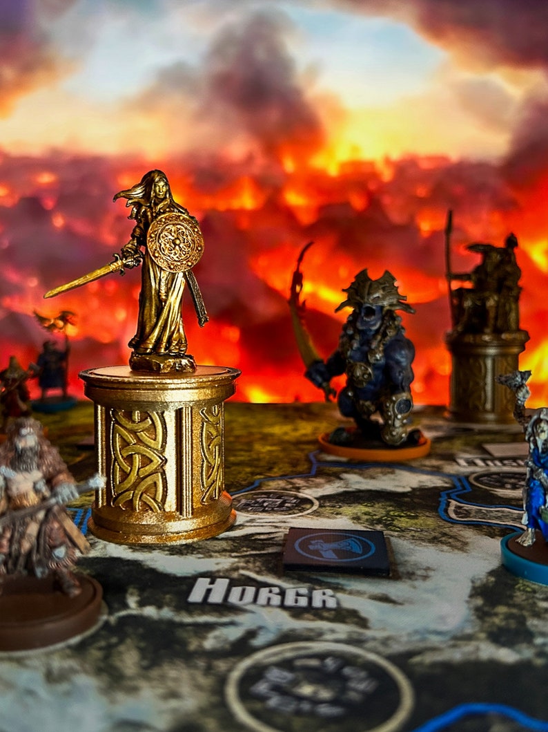 AdrenaCreative - Blood Rage: Gods of Asgard - Pedestals/Card Tray (Metallic Gold)