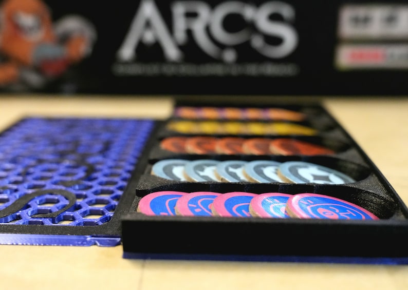 BGisGood - ARCS - Resource Token Organizer (Twilight Diamond Black + Silk Sapphire Blue)