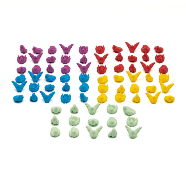 BGExpansions - Wingspan Asia - Multicolored Duet Birds (75 Pieces)