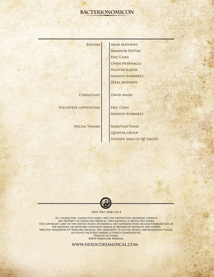 Healing Blade: Defenders of Soma- Bacterionomicon (Book)