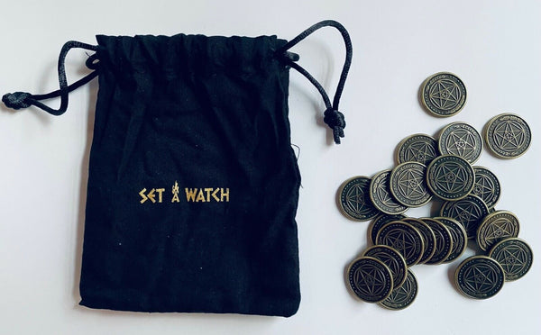 Set a Watch: Swords of the Coin – Metal Coins & Cloth Pouch