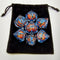 Liquid Core Dragon Eye Dice Kit - Translucent Blue with Red Dragon Eye in Black Suedecloth Pouch