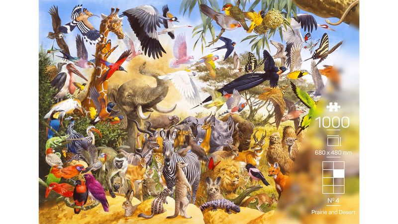 Treecer Puzzles - The Wildlife Collection – Nr. 4 Prairie and Desert (1000 Pieces) (Import)