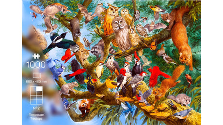 Treecer Puzzles - The Wildlife Collection – Nr. 2 Temperate Treetops (1000 Pieces) (Import)