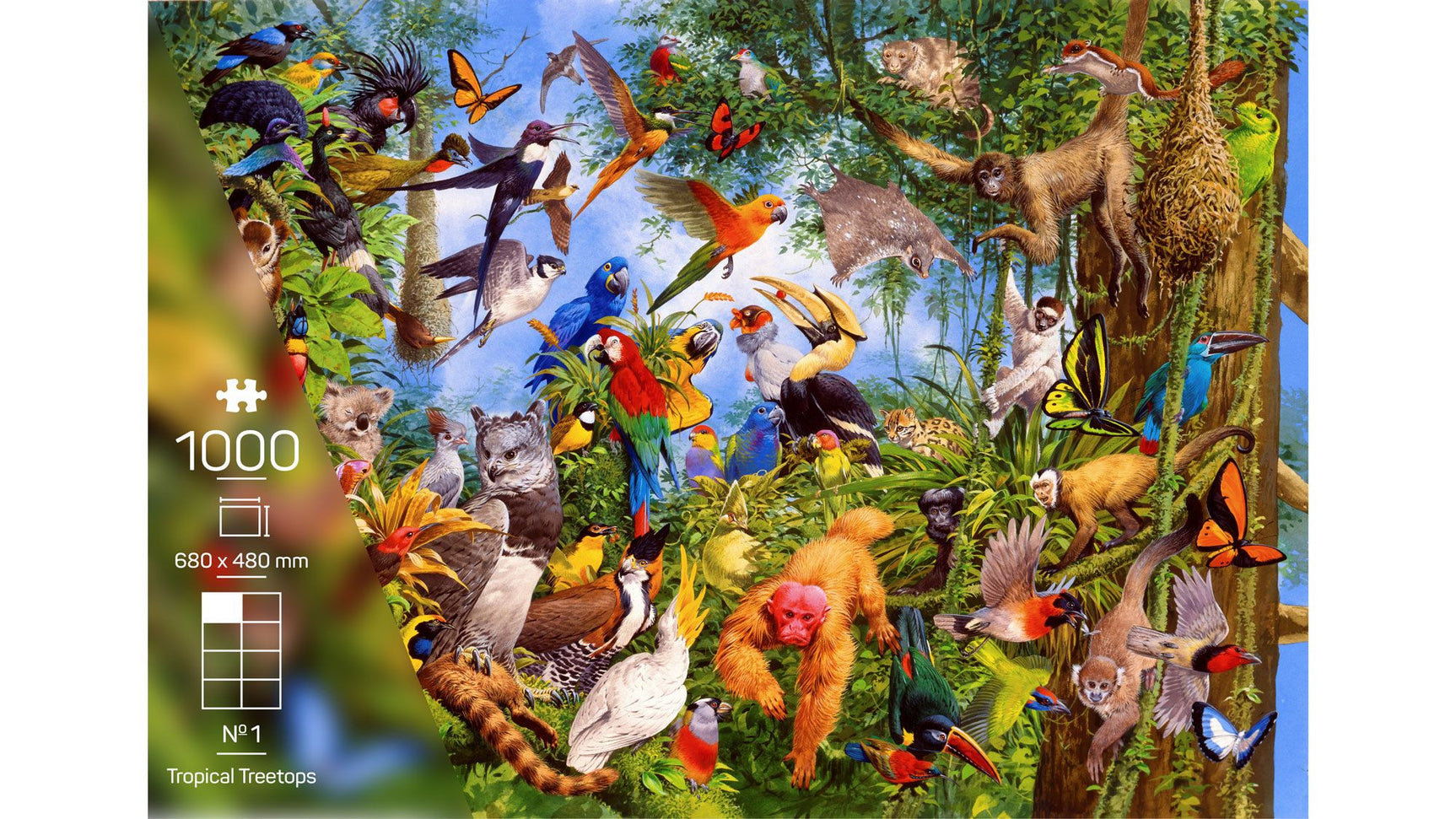 Treecer Puzzles - The Wildlife Collection – Nr. 1 Tropical Treetops (1000 Pieces) (Import)