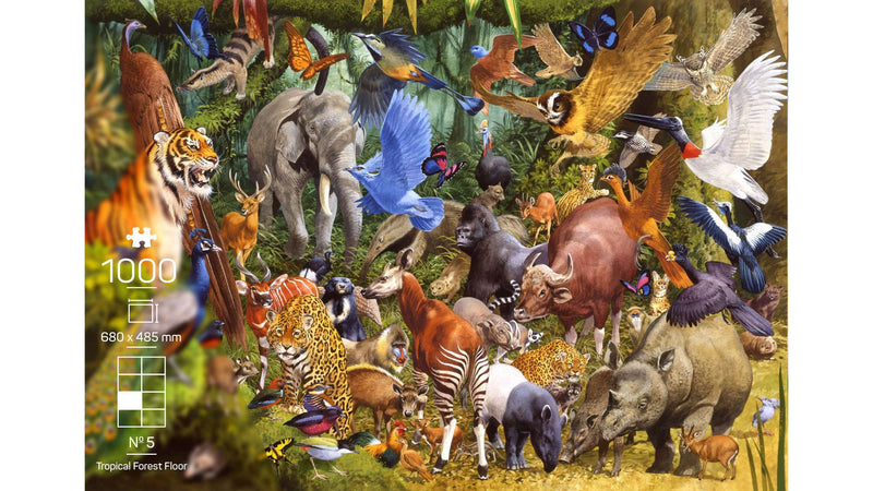 Treecer Puzzles - The Wildlife Collection – Nr. 5 Tropical Forest Floor (1000 Pieces) (Import)