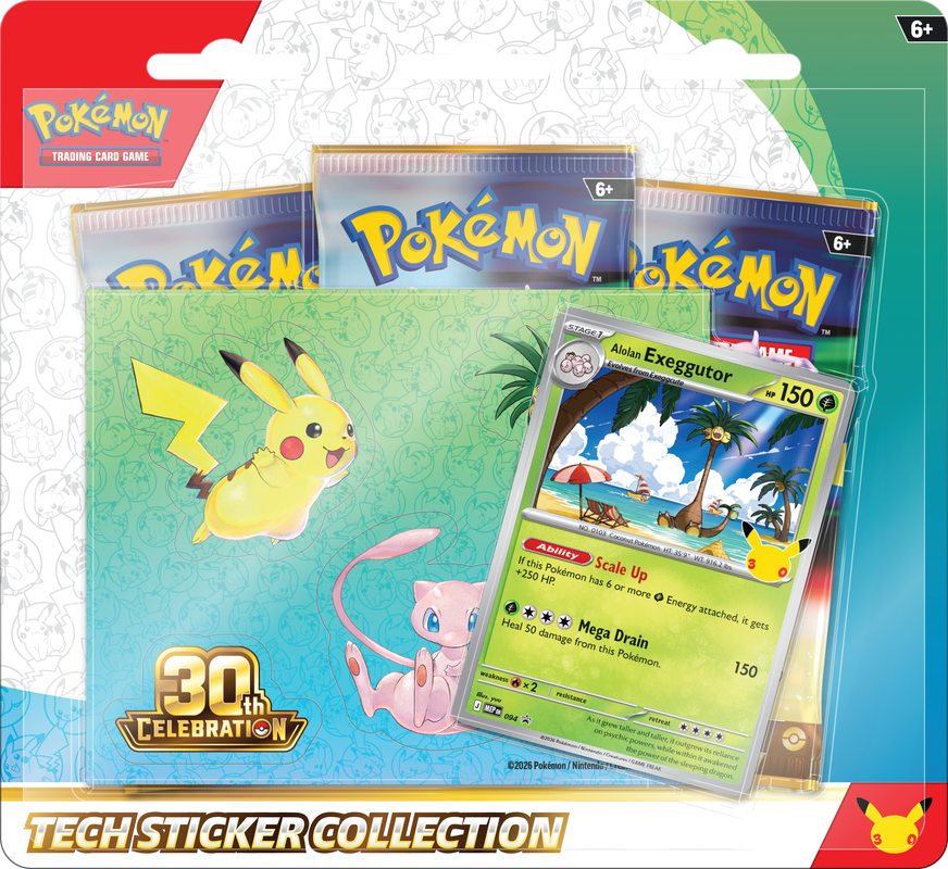 Pokemon - 30th Celebration - Tech Sticker Collection - Alolan Exeggutor