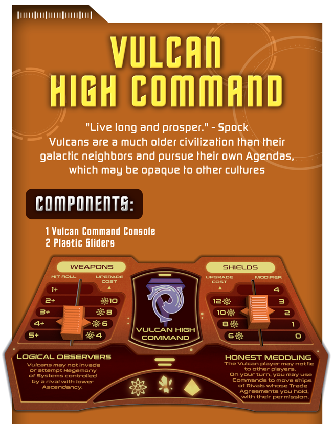 Star Trek: Ascendancy – Vulcan High Command (Updated Edition) *PRE-ORDER*