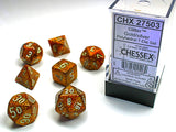Chessex - 7-Dice Set - Glitter - Gold/Silver (Polyhedral)