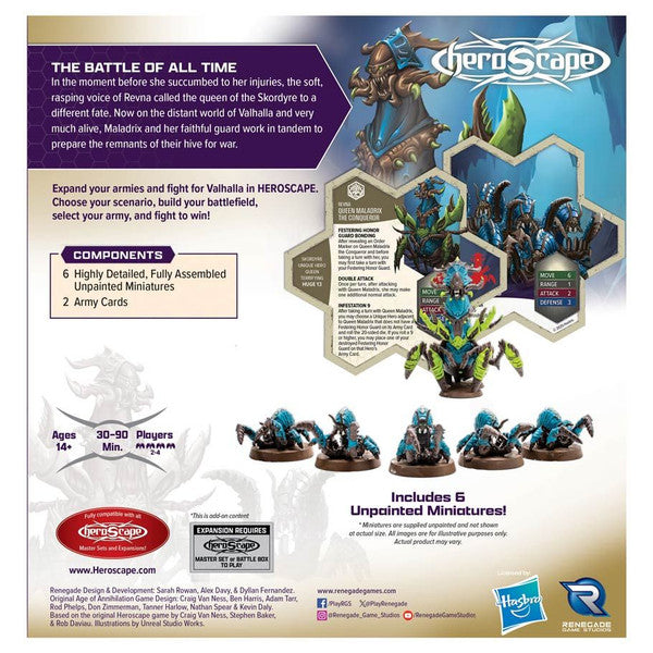 Heroscape: Rising Tide – Queen Maladrix and Festering Honor Guard Army Expansion (Unpainted)