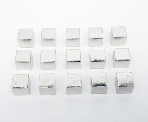 Top Shelf Gamer - Silver Metal Cubes 9.5mm V2 (set of 15)