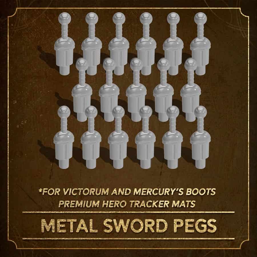 Hoplomachus: Victorum – Hero Tracker Metal Sword Pegs – Board Game Bliss