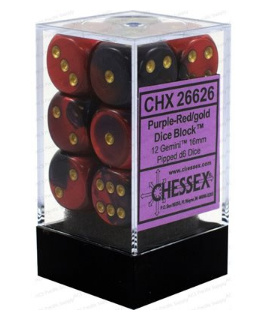Chessex - Gemini: 12D6 Purple-Red / Gold