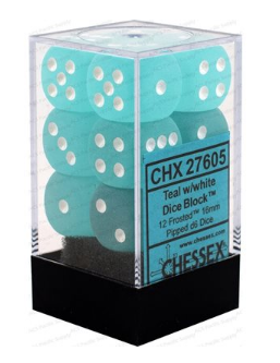 Chessex - Frosted: 12D6 Teal / White