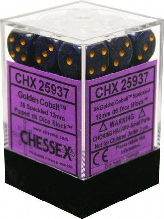 Chessex - 36D6 - Speckled - Golden Cobalt