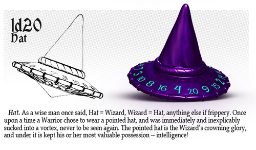 PolyHero Dice: 1d20 Wizard's Hat - Ethereal Ice