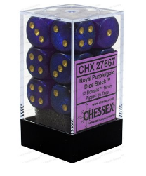 Chessex - Borealis: 12D6 Royal Purple / Gold