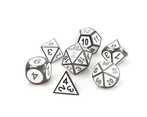 Metal Gothica Dice Set - Sinister White (7)