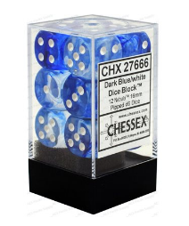 Chessex - Nebula: 12D6 Dark Blue / White