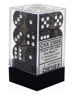Chessex - Translucent: 12D6 Smoke / White