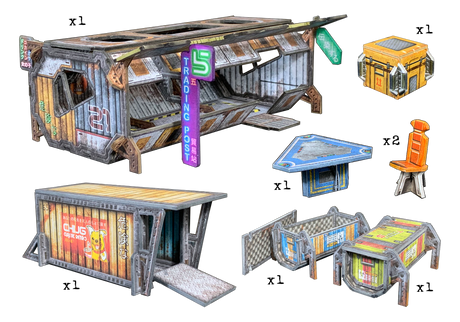 Battle Systems Scifi Terrain Trade Container Set (Import)