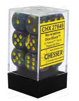 Chessex - Festive: 12D6 Rio / Yellow
