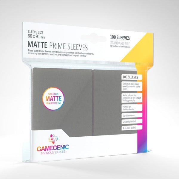 Gamegenic - Matte Prime Sleeves - Dark Grey (100ct)