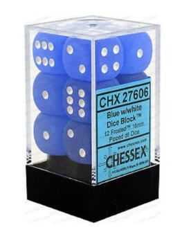 Chessex - Frosted: 12D6 Blue / White